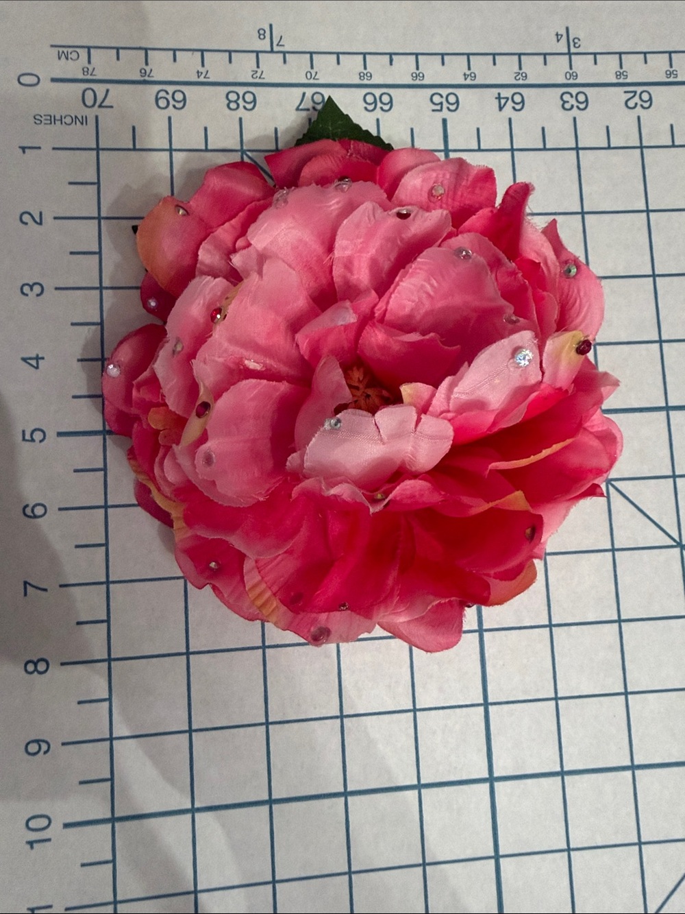 🌸 5/$20 DEAL Pink Floral Hair Clip with Crystal Accents
